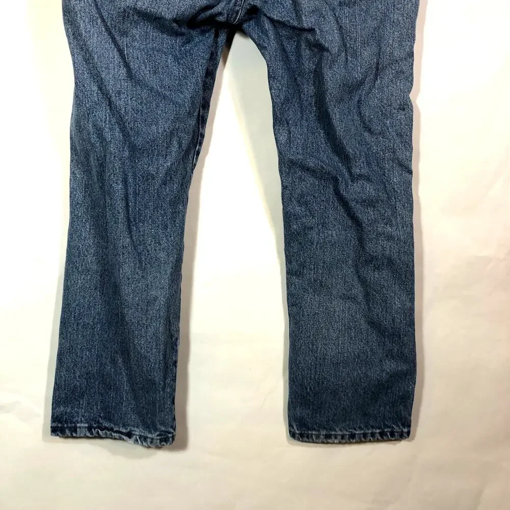 Wrangler Blue Jeans Regular Fit 35 x28 Straight Leg Vintage Western Cowboy